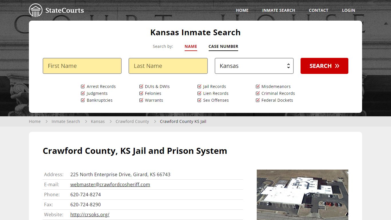 Crawford County KS Jail Inmate Records Search, Kansas - State Courts